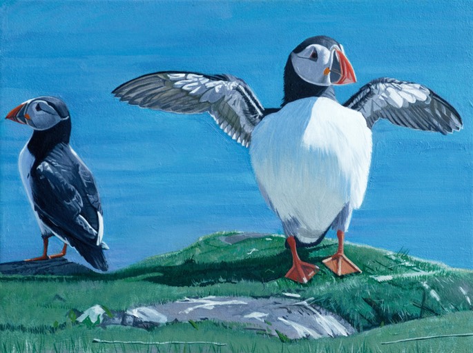 Two puffins SOLD